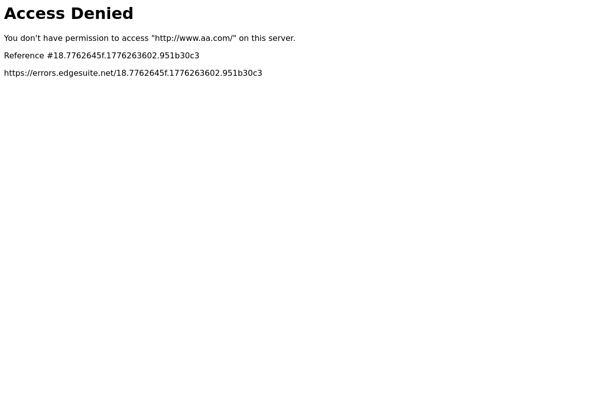 American Airlines screenshot