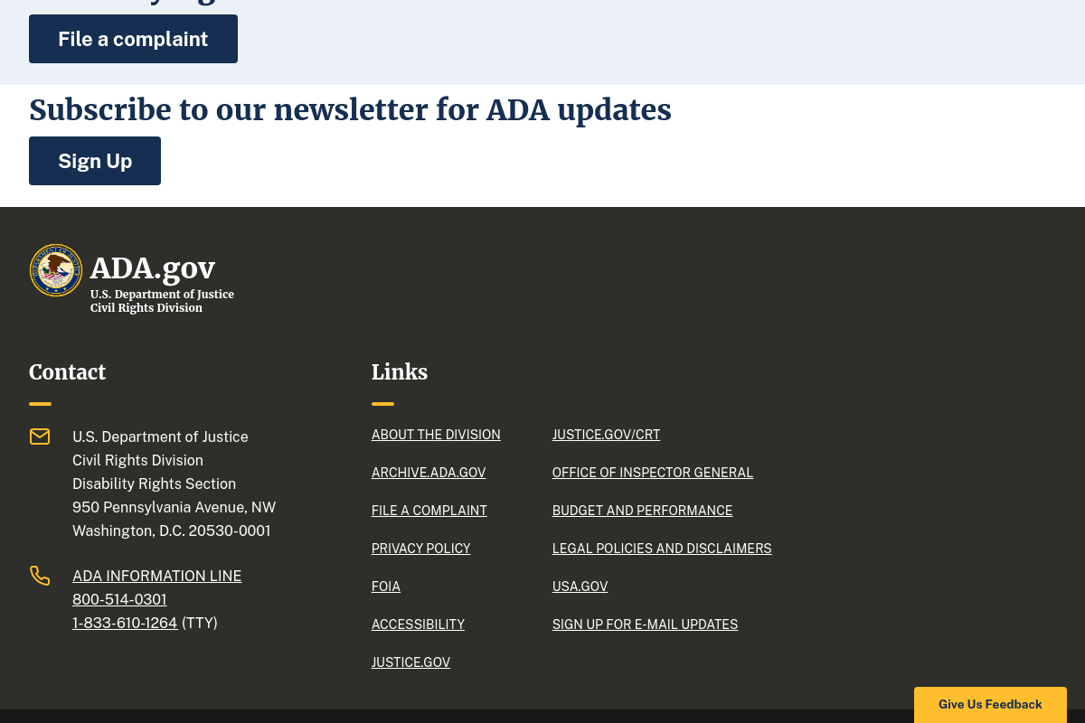 ADA.gov screenshot