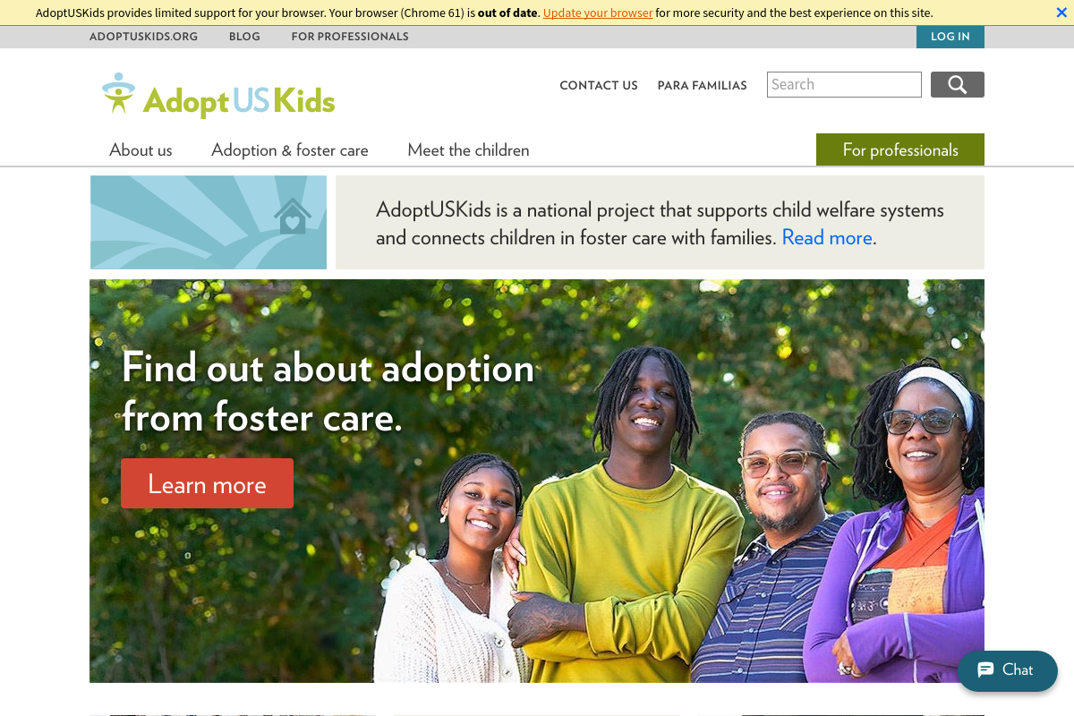 AdoptUSKids screenshot