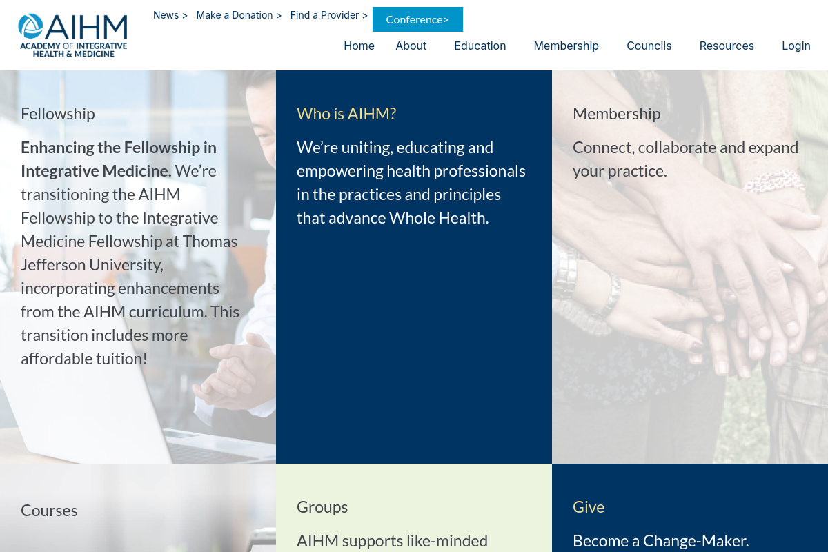 Academy of Integrative Health & Medicine screenshot