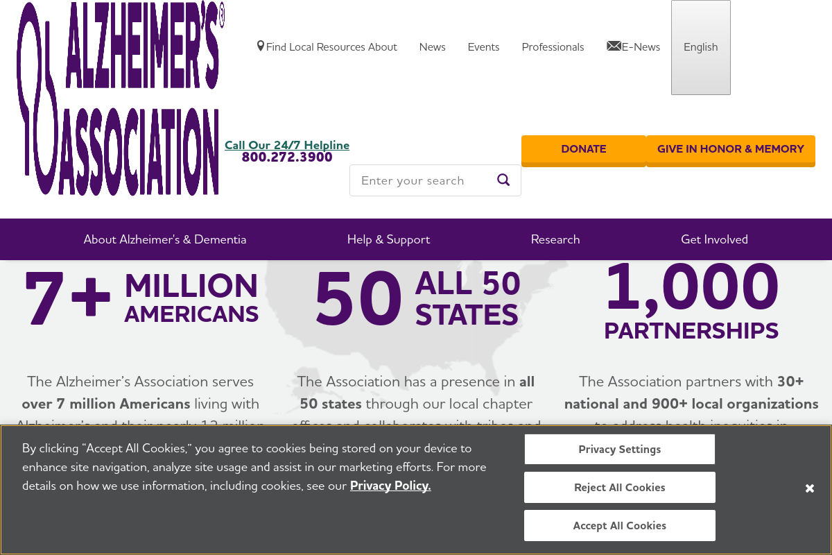 Alzheimer's Association screenshot