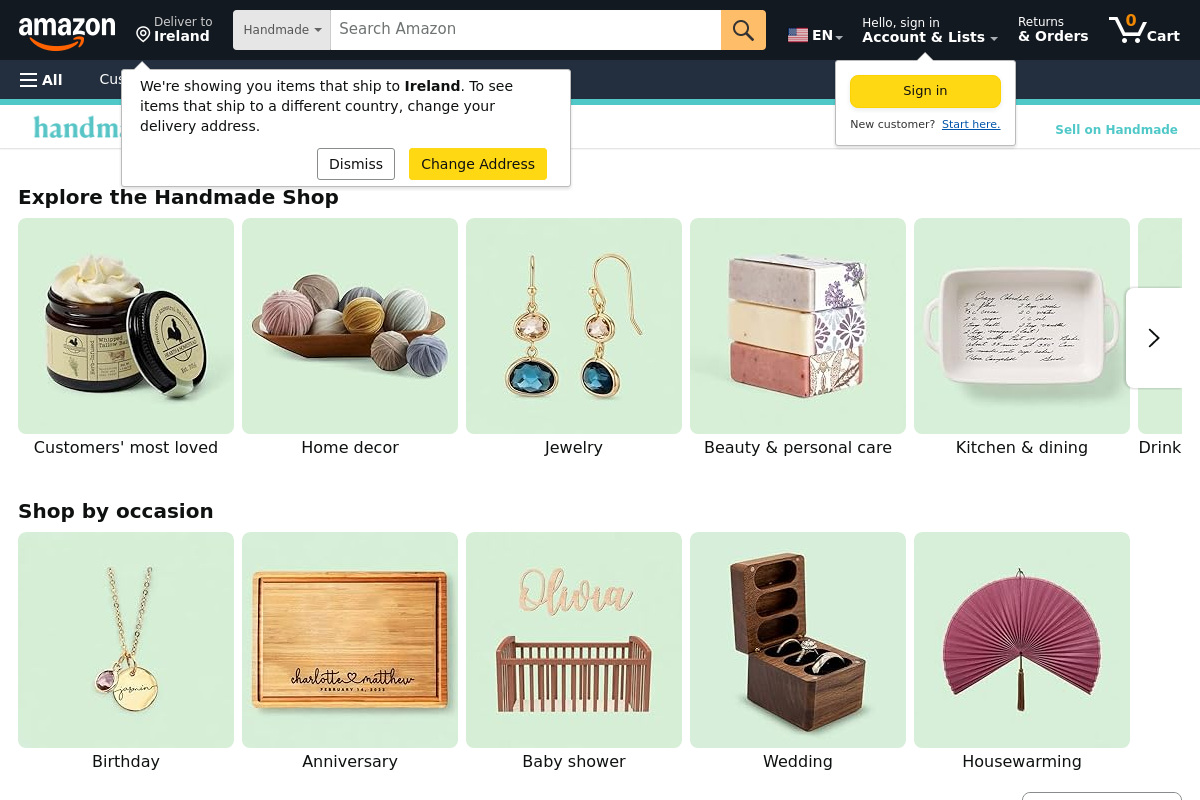 Amazon Handmade screenshot