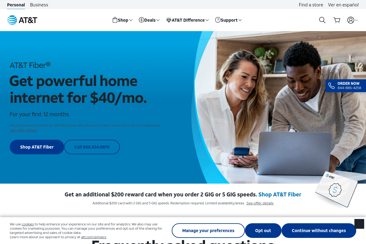 AT&T Internet screenshot