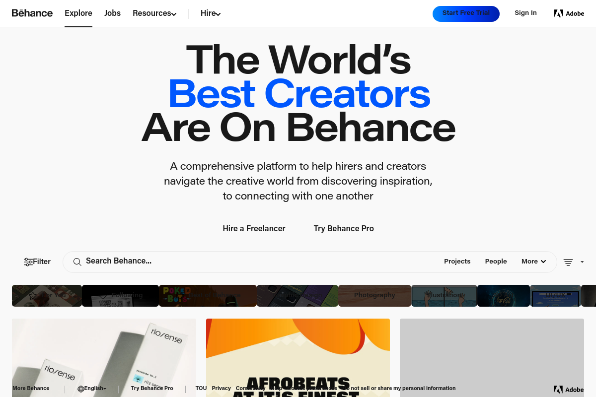 Adobe Behance screenshot