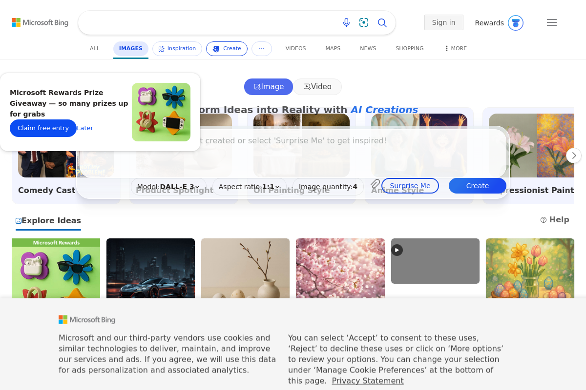 Bing Image Creator screenshot