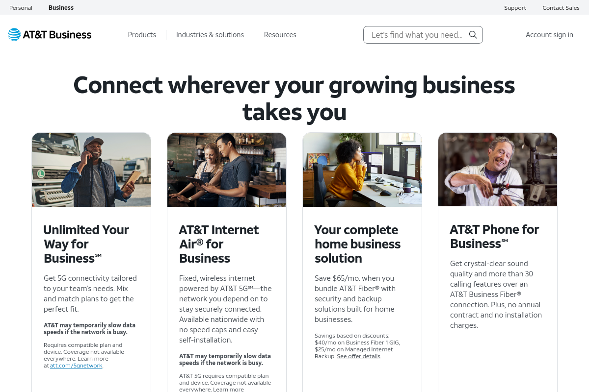 AT&T Small Business Solutions screenshot