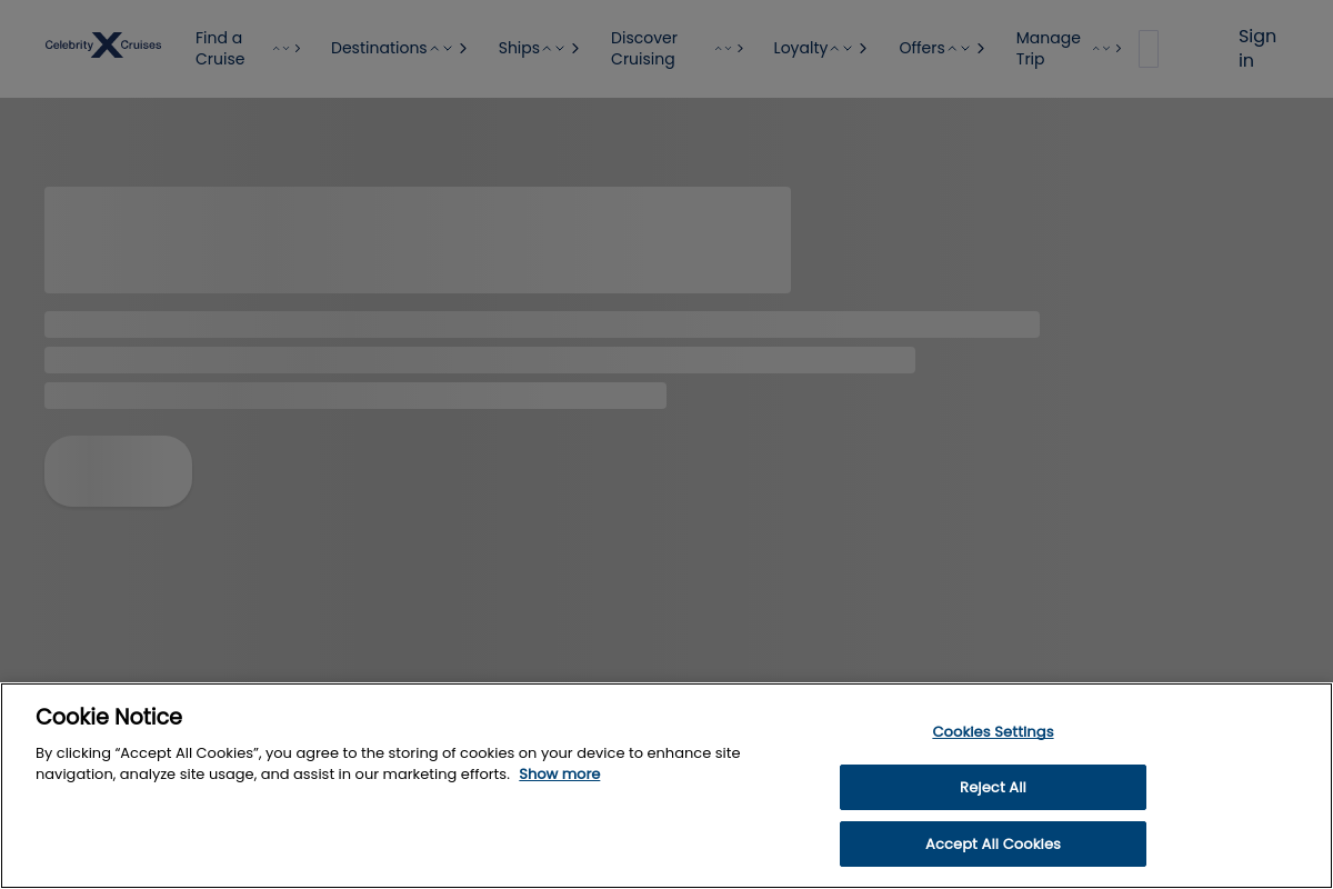 Celebrity Cruises screenshot