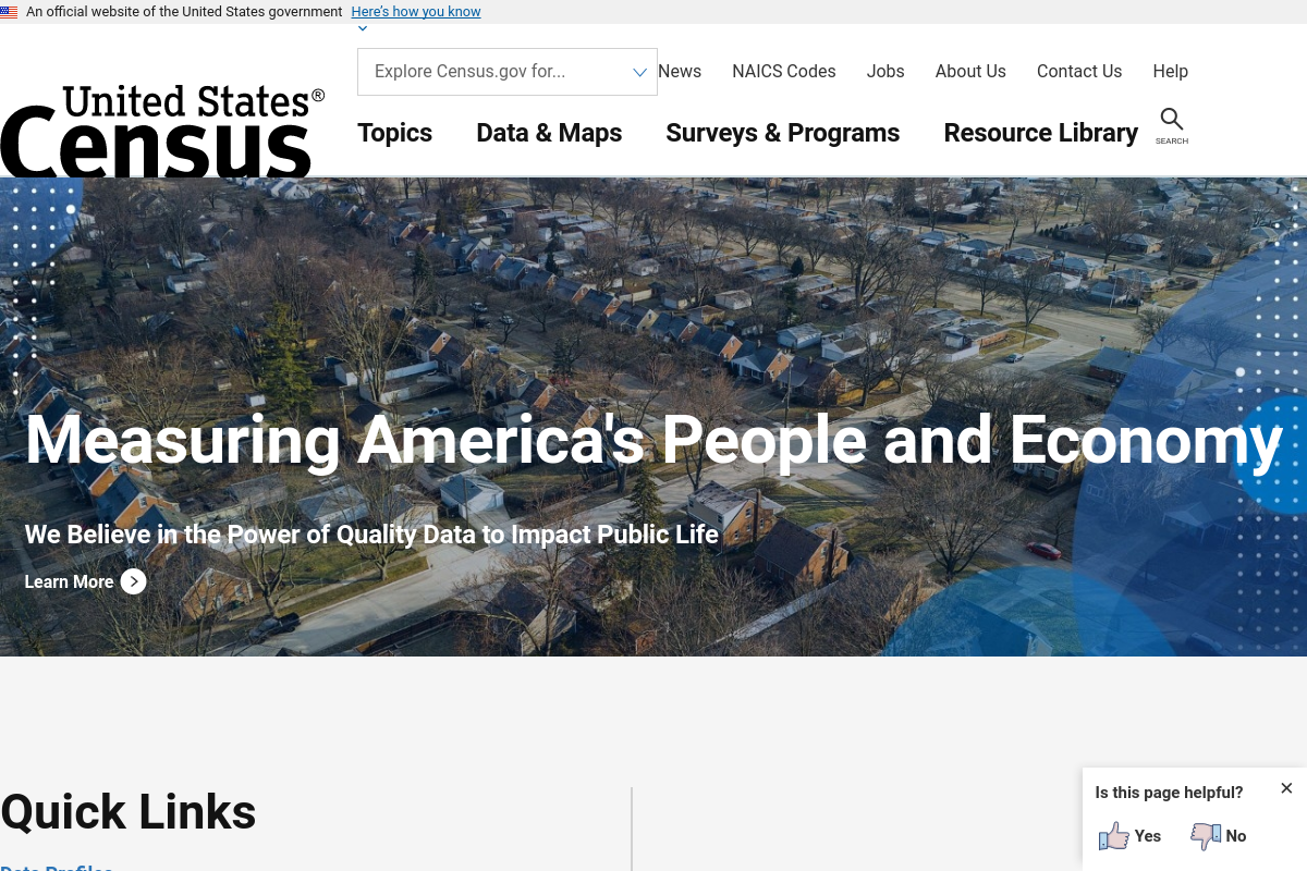 Census.gov screenshot