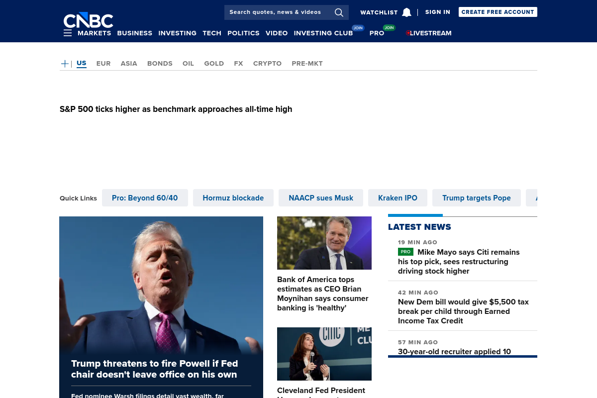CNBC screenshot