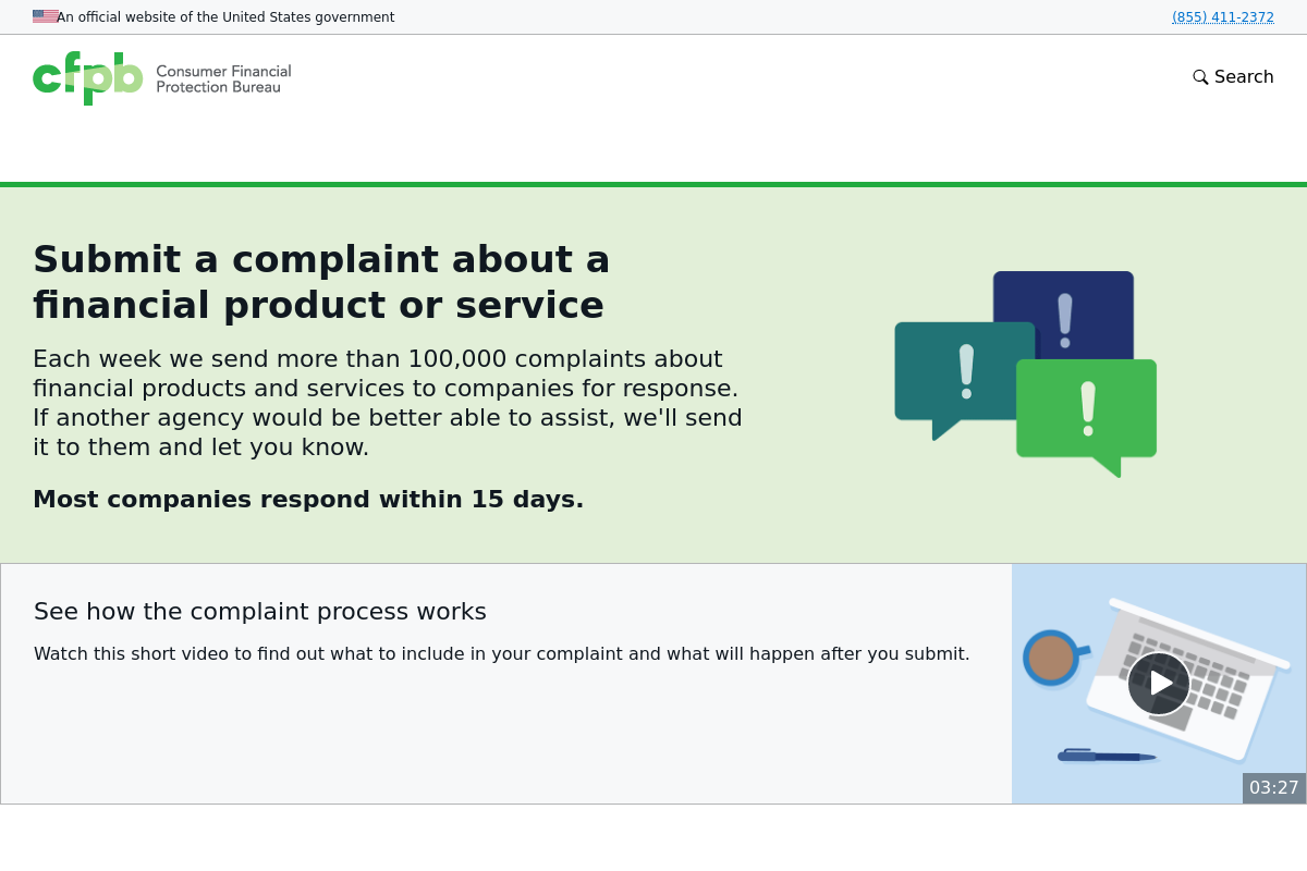 CFPB.gov screenshot