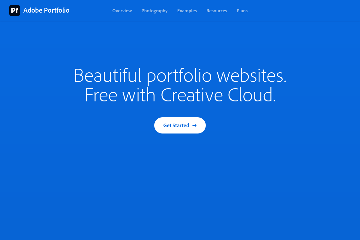 Adobe Portfolio screenshot